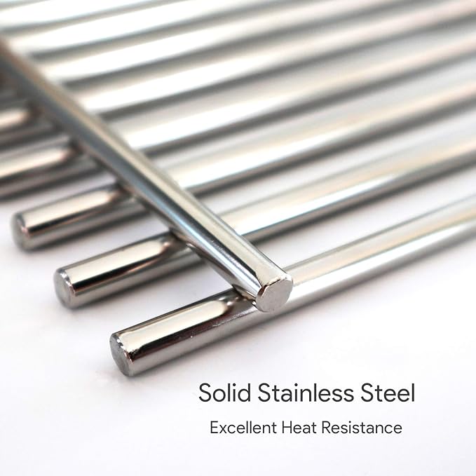 7MM Solid Stainless Steel Cooking Grates Replacement Parts for Weber Summit 600 Series Summit E/S 640 650 660 670 Gas Grills with a Smoker Box, Compatible Parts for Weber 67552