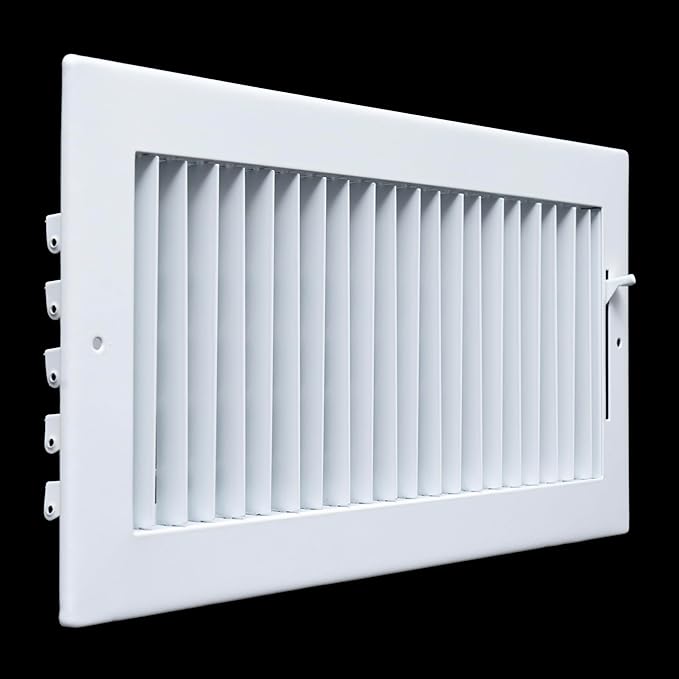 [5 Pack] Fits 14x6 Duct Opening Steel Adjustable Air Supply Grille by Handua | Register Vent Cover Grill for Sidewall and Ceiling | White | Out. Dim.: 15.75" X 7.75"
