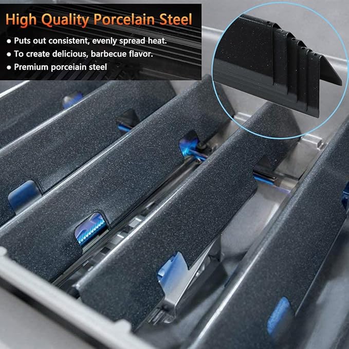 15.3 inch 67046 Flavorizer Bars for Weber Spirit II & I E310 E320 S310 S320 Grills with Front Mounted, Spirit II E310 7636 Heat Plate for Weber GS4 Spirit II 67046 69797 68843 Parts Flame Guard