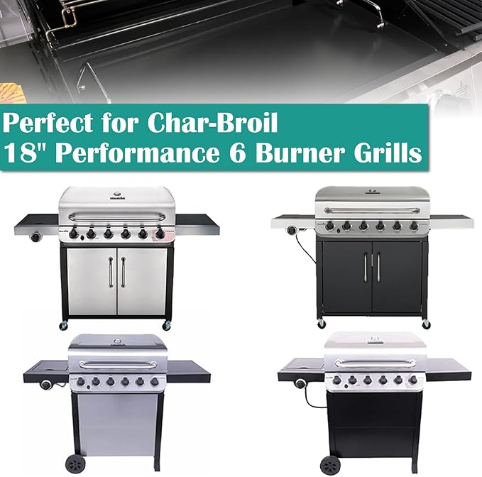 Full Size Griddle Inserts for Char-Broil Performance 6 Burner Series, Flat Top Griddle for Charbroil 463245917 463276517 466245917, 463347017 463238218 Grill, Replace for G470-0002-W1 G470-0003-W1