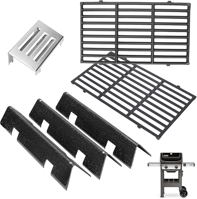 GS4 Spirit II Grill Parts for Weber Spirit 2 Parts Spirit II 200 SER Replacement Parts for Weber GS4 Spirit 2 Flavorizer Bars 7635 67045 68842,7637 Grate,Heat Deflector 67060 for Weber Spirit 2 Burner