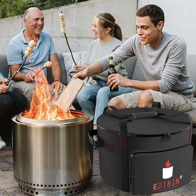 Outdoor Fire Pit Bag Compatible with Solo Stove Bonfire Fire Pit W x 19.5 Inch,H x 14 Inch Smokeless Fire Pit, Natural Wood Burning Firebowl(Only Bag)
