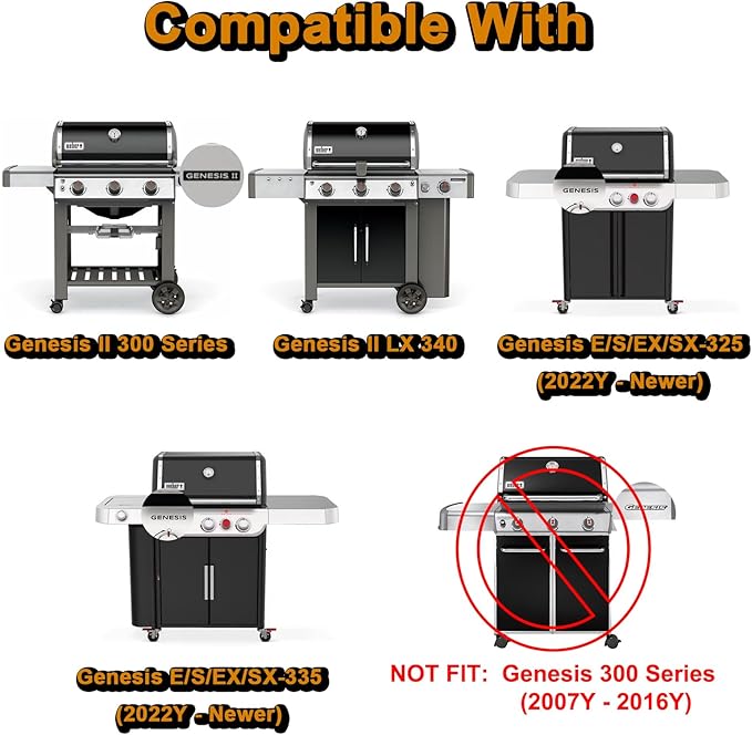 66795 66032 Flavorizer Bars 66095 Grill Grates Genesis II E-310 Grill Replacement Parts for Weber Genesis II E310 II SE-310 II E-335 II E-315 II LX S-340 II S-335 II S-345 GS4 Genesis 2 Grill Parts