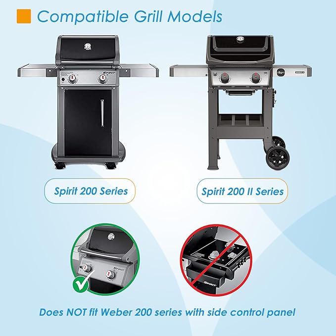 7637 17.5" Grill Grates Replacement for Weber Spirit I & II 200 Series, for Weber Spirit Grill Grates, Spirit 210, GS4 Spirit II 200 for Weber Spirit II Grill Parts, 7MM Stainless Steel Grill Grates