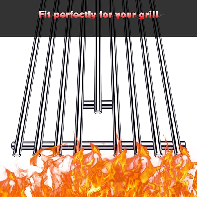 9MM 16517 Grill Grates Replacement for Bull Grill Replacement Parts, BBQ Bull Angus 4 Burner 47628 47629, Steer Premium 69008, Lonestar 87049, Bull Outlaw 26038 26039, Stainless Steel Grids