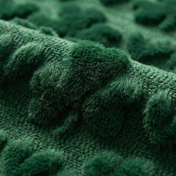 Artoid Mode Green Soft Plush Faux Fur Jacquard Heart Clover St. Patrick's Day Table Runner, Seasonal Kitchen Dining Table Decoration for Home Party Decor 13x72 Inch