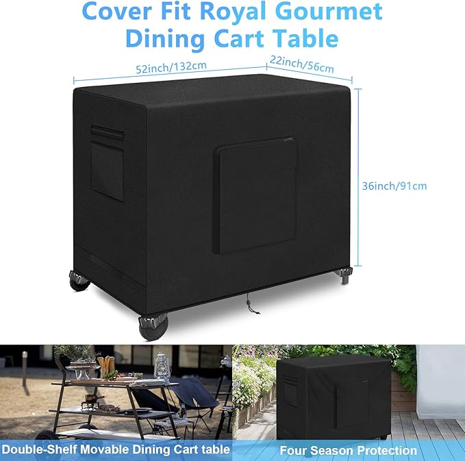 Kovshuiwe Outdoor Table Casing for 52 Inch Keter Unity XL Portable Outdoor Table, Bar Cart Cover for 52 inch Worktable, Waterproof Patio Dining Cart Cover-52 x 22 x 36 Inch