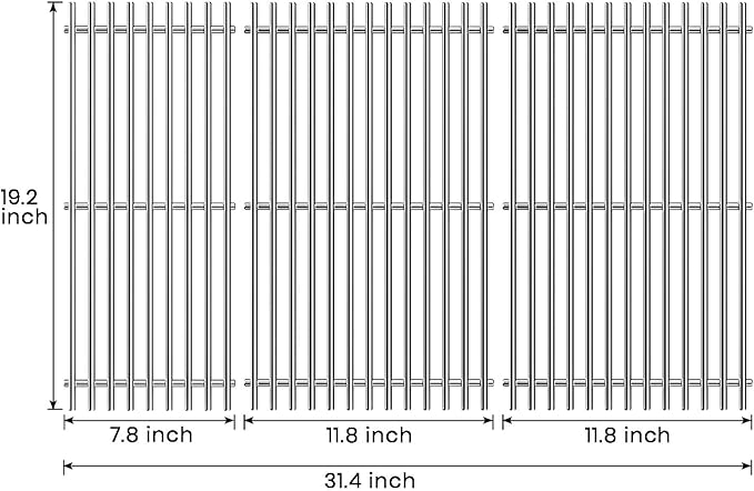 Stanbroil Stainless Steel Cooking Grates for Weber Summit 600 Series Summit E/S 640/650/660/670 Gas Grills with a Smoker Box, Replacement Parts for Weber 67552 - Set of 3