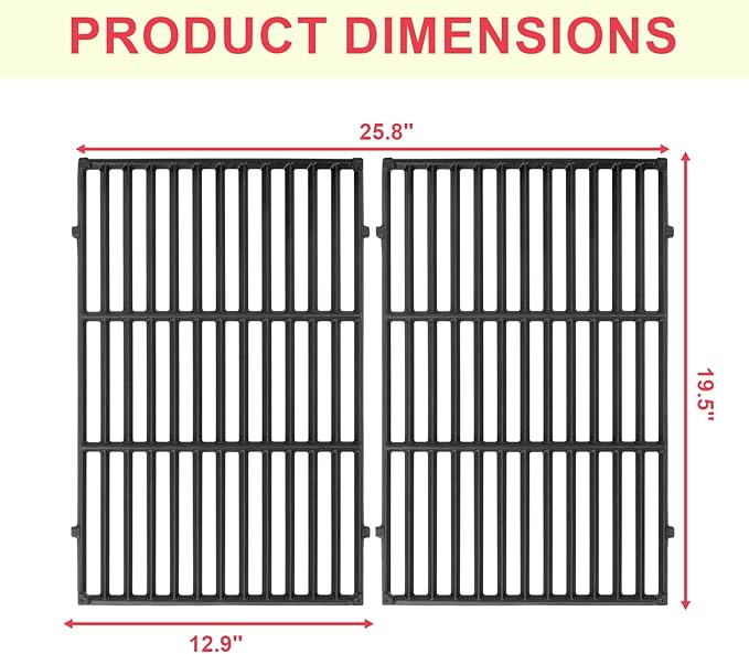 7524 7528 Grill Grates for Weber Genesis 300 310 330 Series Genesis E310 S310 E320 S320 E330 S330 EP330 EP310 E315 EP/CEP310 EP/CEP320 EP/CEP330 Grills Parts(2007-2016), 19.5" Cast Iron Cooking Grids