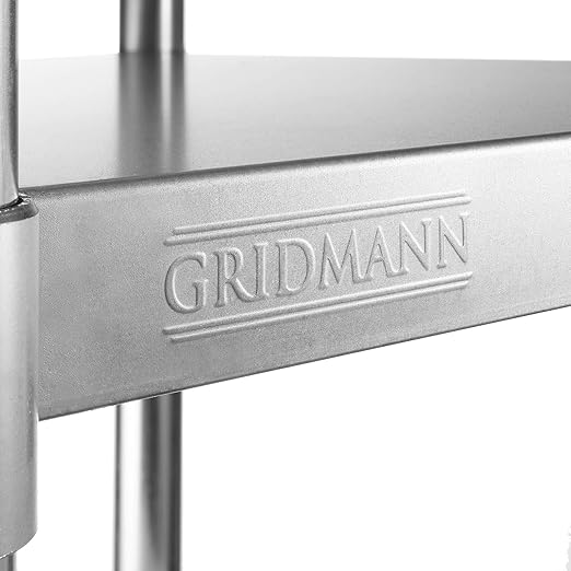 GRIDMANN Stainless Steel Work Table 30 x 24 Inches, NSF Commercial Kitchen Prep Table with Under Shelf for Restaurant and Home