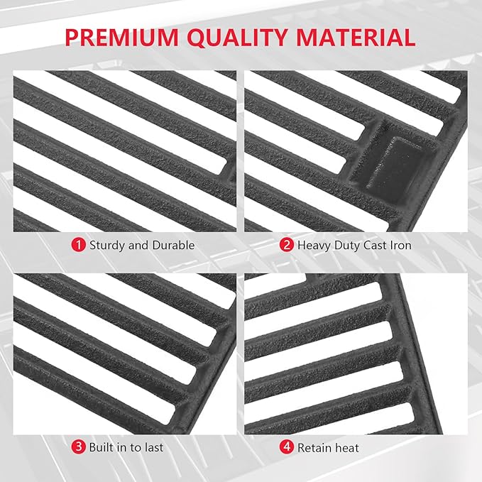 Cooking Grates Replacement Parts for Chargriller Gas Grill 2121,2123, 2222, 2828, 3001, 3030, 3725, 4000, 5050, 5252, 5650,9020,King Griller 3008, 5252,19 3/4" x 6 3/4" Each, 4 Pack