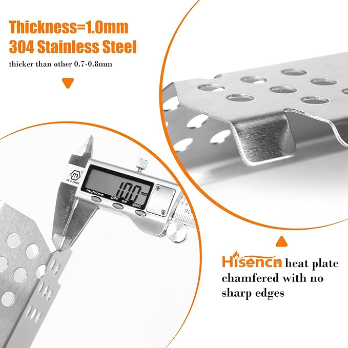 Hisencn Grill Parts for Home Depot Nexgrill 4 Burner 720-0830H, 720-0830D, 720-0783E Gas Grill Models, 304 Stainless Steel Grill Burner, Heat Plate, Cooking Grates Grill Replacement Kit