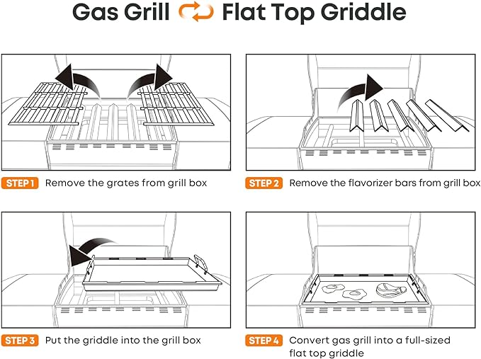 Stanbroil Nonstick Griddle Insert for Weber Spirit 300, Spirit 400 Series, Full Size Flat Top Griddle for Weber Spirit 310 315 320 330 335 425 435, Rust-Resistant