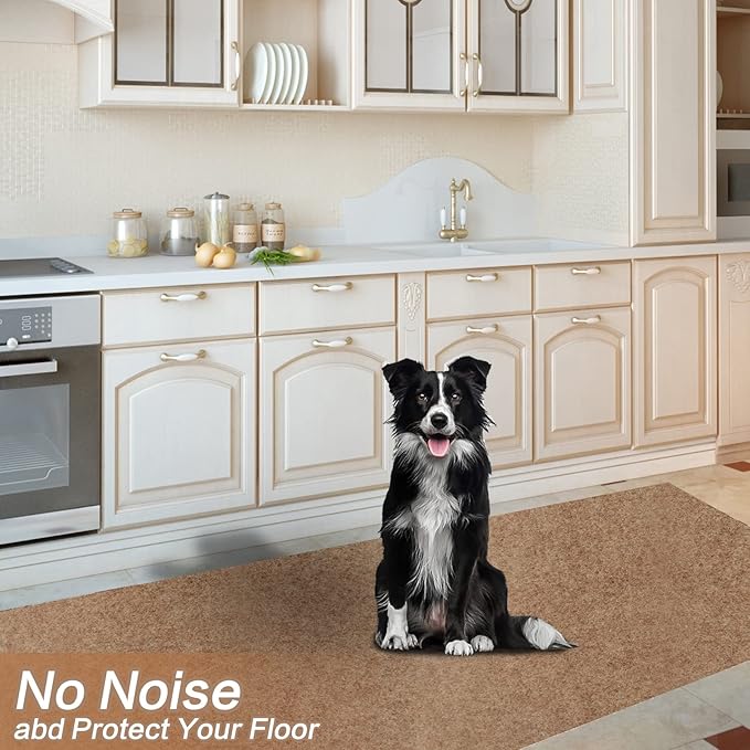 4' x 47' Runner Rugs with Rubber Backing, Indoor Outdoor Utility Carpet Runner Rugs, Sand, Can Be Used as Aisle for The RV and Boat, Laundry Room and Balcony