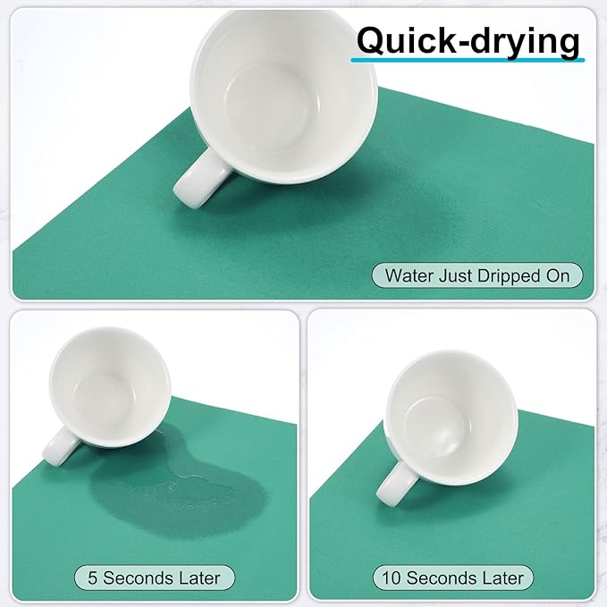 uxcell Silicone Mats for Kitchen Counter, 23.6" x 15.7" Non-Slip Countertop Protector Mat Heat Resistant Coffee Mat Waterproof Table Placemat, Green