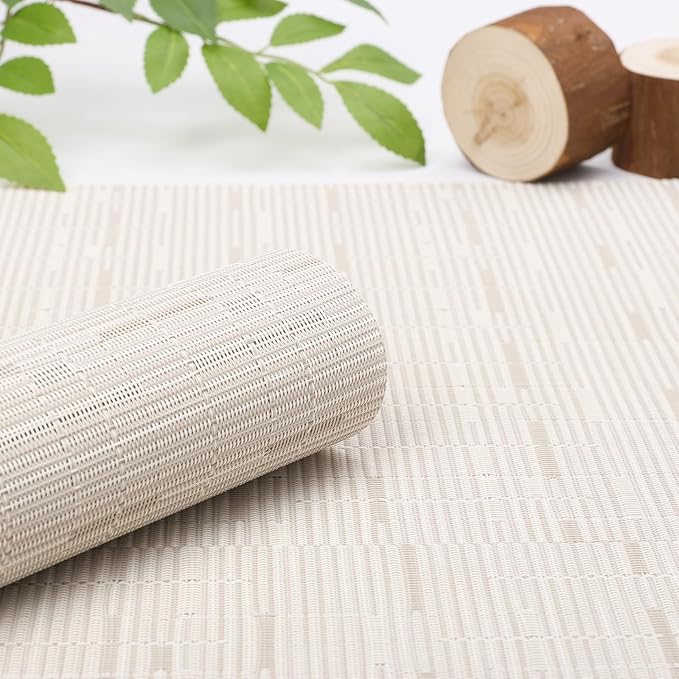 Myir JUN Table Runner, Vinyl Table Runner Indoor 72 Inch Long Arbitrarily Cropped Runner for Table Heatproof for Home Party (B-Off White, 12 x 72 inch)