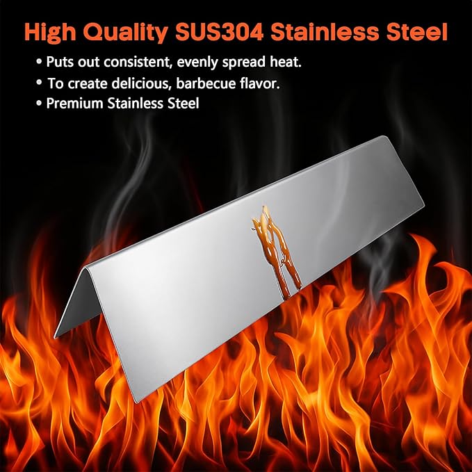 QuliMetal 66033 Flavorizer Bars for Weber Genesis II E-410/E-415/E-435, Grill Parts for Weber GS4 Genesis II LX E-440 Series Gas Grills, 17" Stainless Steel Grill Parts for Weber 66033 66796