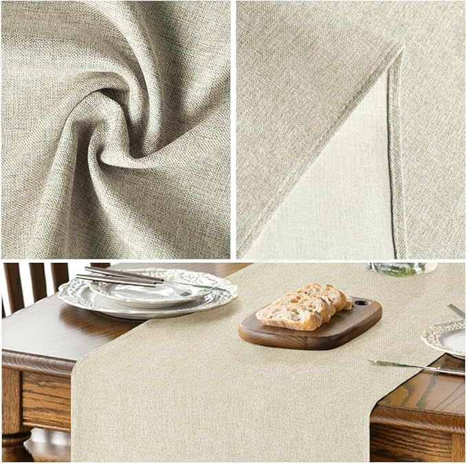 Artoid Mode Beige Table Runner, Seasonal Summer Fall Washable Kitchen Dining Table Decoration for Home Party Decor 13x72 Inch