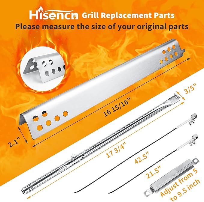 Hisencn Grill Replacement Parts for Charbroil Performance 463347519, 463347518 463377017, 463361017, 304 Stainless Steel Grill Parts for Char-Broil 463275517, 463376117, 463377117, 463376018P2