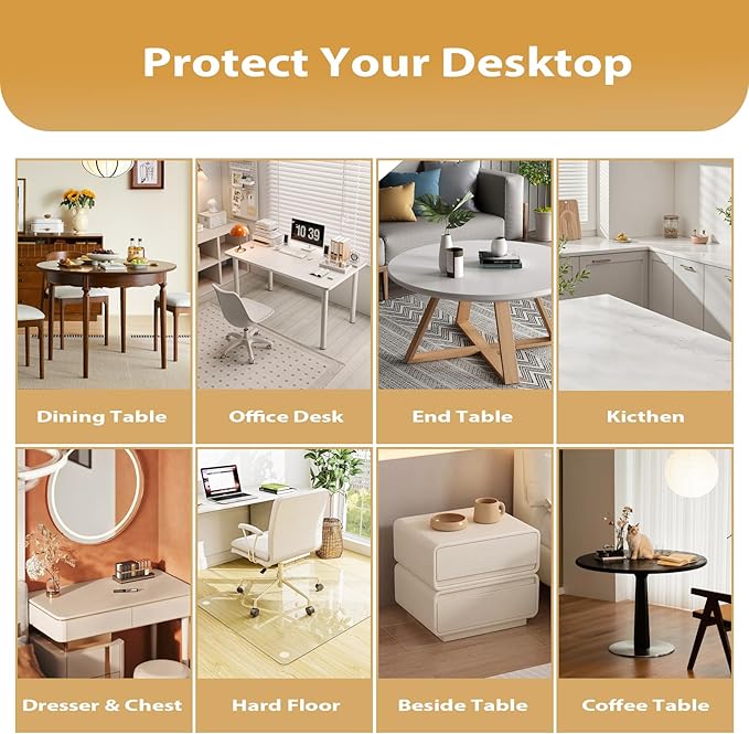 Round Clear Table Cover Protector 28 Inch - 2mm Thick Waterproof PVC Furniture Protective Pad for Dining Room Tabletop