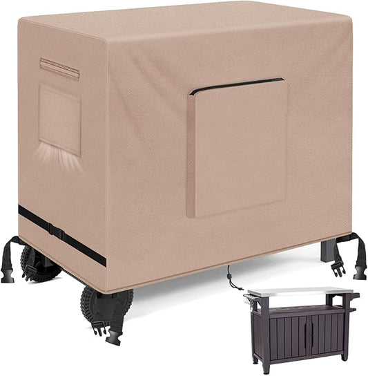 Kovshuiwe Outdoor Dining Cart Cover - Heavy Duty Waterproof Cover for Royal Gourmet Cart Flattop Worktable PC3401S & PC3401B, Compatible with 52 inch Outdoor Utility Cart-52 x 22 x 36 Inch, Khaki