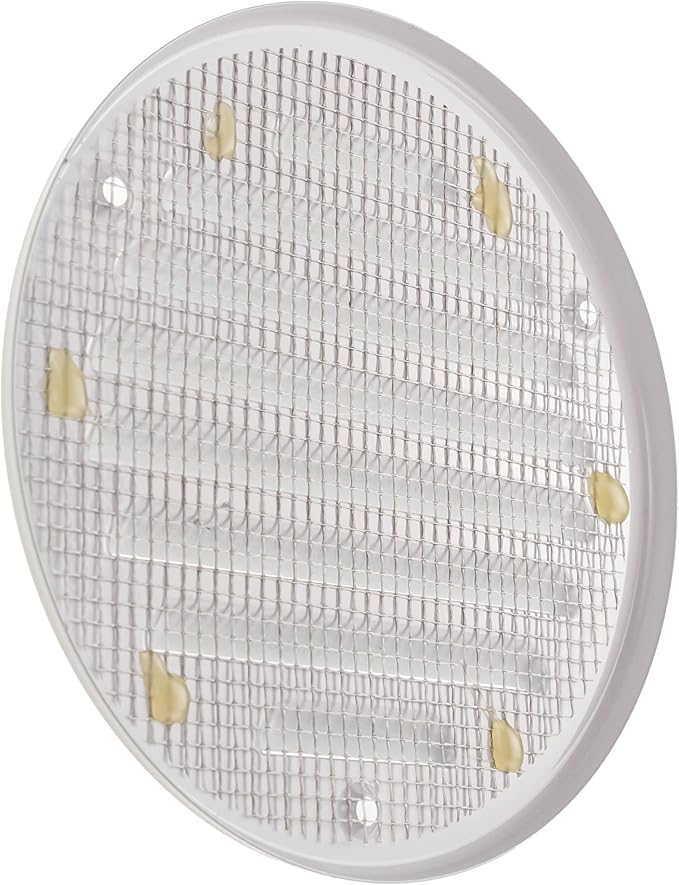 Vent Systems - 4 Inch (Inner) Pack of 2 White Metal Round Soffit Air Vent Grille Cover, Register air Vent Deflector, Louver - Built-in Mesh - HVAC for Bathroom, Home Office, Kitchen 5 Inch (Outer)