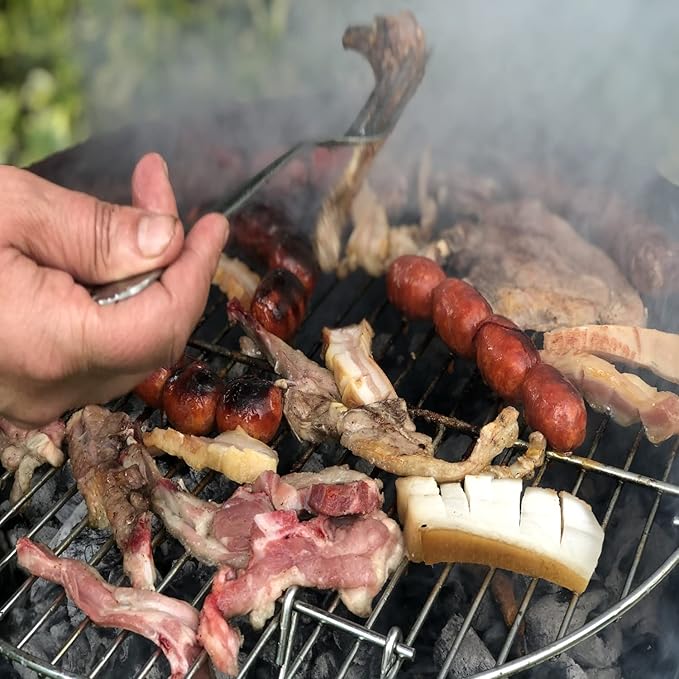 AJinTeby Heavy Duty Plated Steel Hinged Cooking Grate and Lower Grate, Charcoal Grate for Weber 22 inch/ 22.5" Charcoal Grills, Smokey Mountain Cooker (7436+85041+63014)