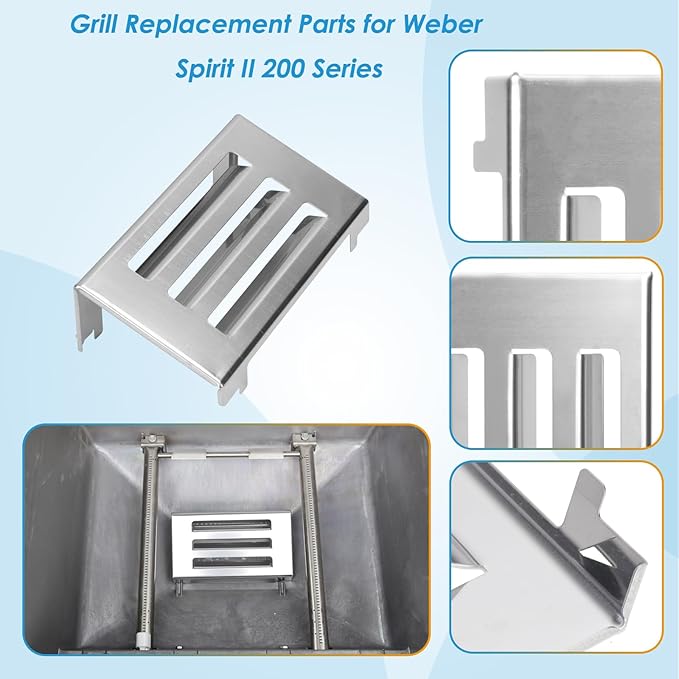 Grill Parts for Weber Spirit II Grill Replacement Parts, 7635 Flavorizer Bars, 69785 Grill Burner and Heat Deflector for Weber Spirit 2 Grill Parts, for Weber Spirit II E-210 E220 S210 S220