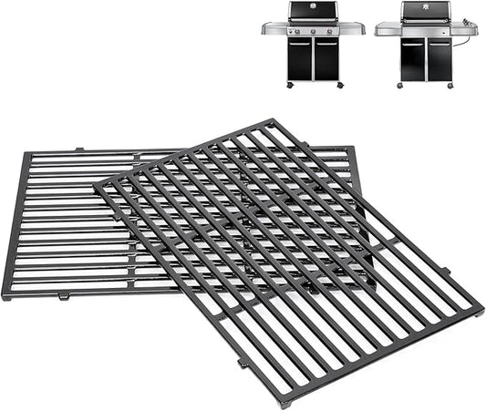 QuliMetal 19.5" Grill Grates for Weber Genesis 300 Series, Genesis E310, E320, E330, S310, S320, S330, Replace for Weber 7524, 7528, Porcelain-Enameled Cast Iron Grill Grates