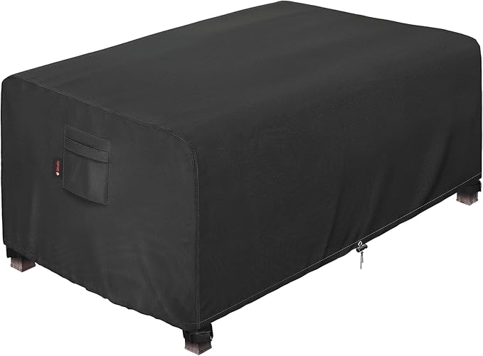 iBirdie Rectangular Gas Fire Pit Table Cover 44 x 32 inch Outdoor Waterproof and Weatherproof Heavy Duty 600D Patio Fireplaces Coffee Table Cover