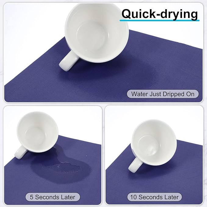 uxcell Silicone Mats for Kitchen Counter, 35.4" x 23.6" Non-Slip Countertop Protector Mat Heat Resistant Coffee Mat Waterproof Table Placemat, Dark Blue