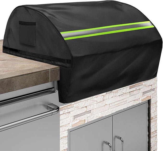 Built in Grill Cover for Lynx 42-Inch - Heavy Duty 600D Waterproof with Reflective Strips and Plush Lining, Protects The Built in Grill While Enhancing its Visual Appeal,25.5" L x42 W x26 H,Black