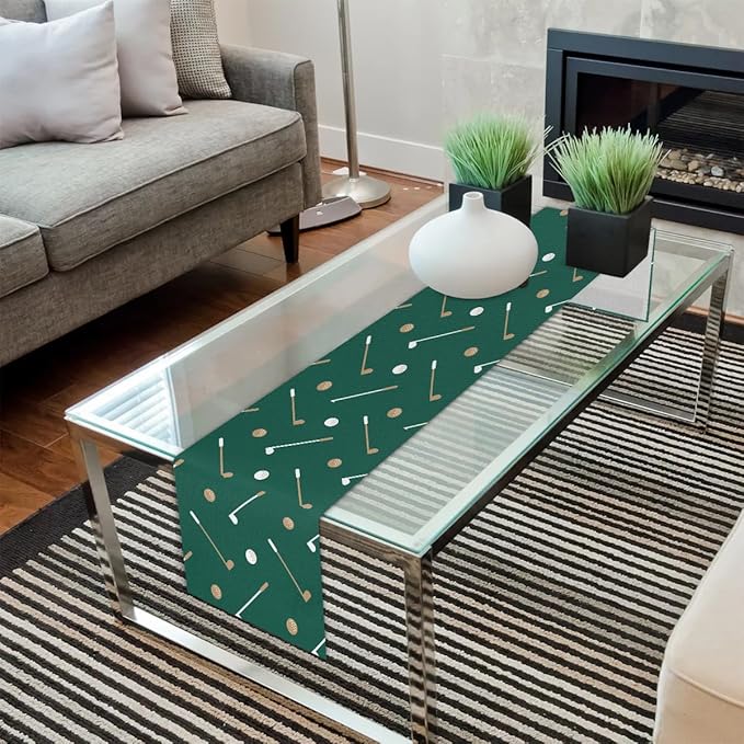 Golf Club Golf Ball Table Runner Kitchen Dining Table Runner 13*48in Table Center Decor for Indoor Outdoor Home Holiday Party