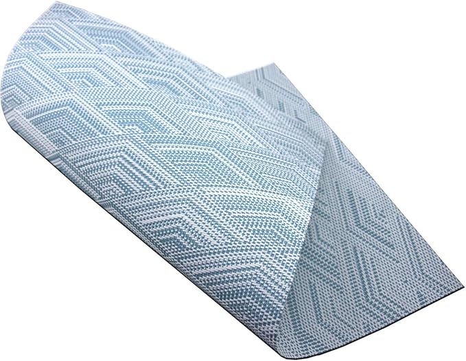Druable Placemats Set of 6, Plastic Heat-Resistant Non-Slip Vinyl Place Mats Washable Easy to Clean 18"x12" Placemats for Indoor Outdoor Table Decor (Blue)
