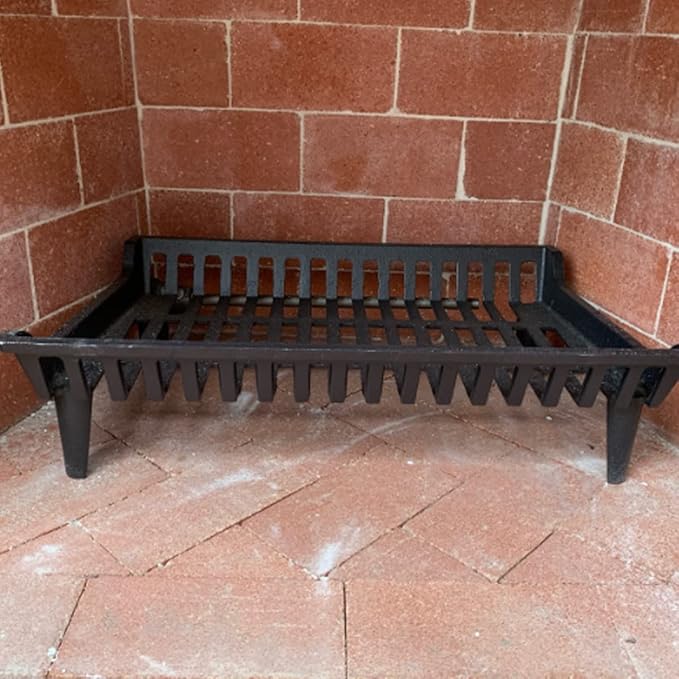 Fireplace Grate 27 inch Heavy Duty, Cast Iron Fire Grate - 27" W x 15" D x 7" H