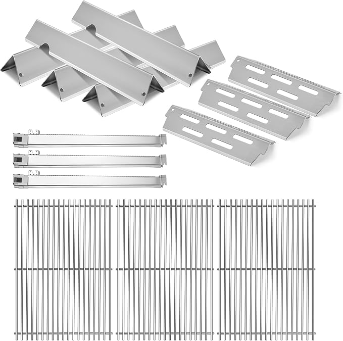 66095 Cooking Grids With 66032 Flavorizer Bars And 67489 Burner Tube for Weber Genesis II Grill Parts, 66795,Grill Grate Heat Deflector Burner Replacement Parts For Weber Genesis ii E-310 E-315 S-335