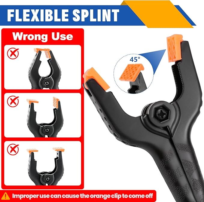 12 Pack Plastic Spring Clamps Set, 3 Sizes of Spring Clips 3.5 Inch, 4.5 Inch, 6 Inch Set, Black Heavy Duty Clips, Backdrop Clips, Woodworking Clamps, Plastic Clamps for Woodworking,Photography