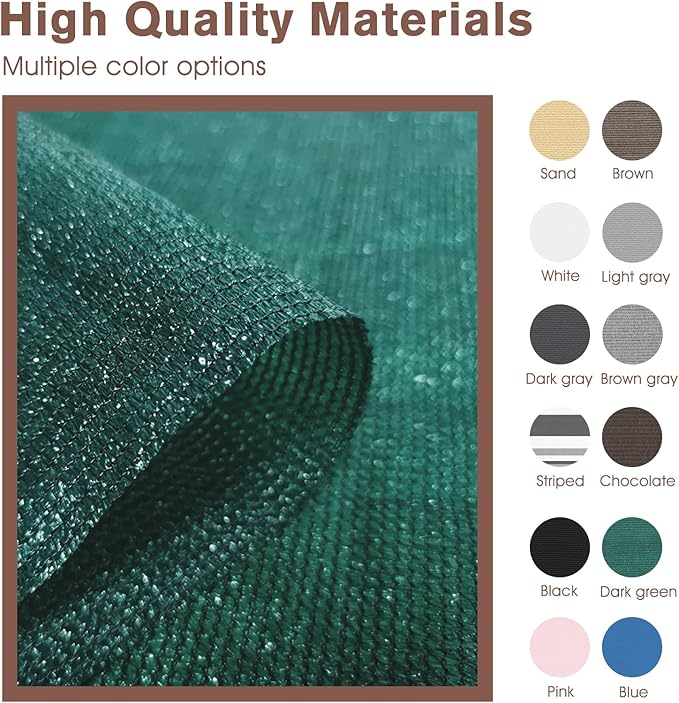 SUNNY GUARD Customized 3'x22' Dark Green Balcony Privacy Screen,91% Shade Apartments Fence Cover,Heavy Duty Mesh Windscreen for Deck,Outdoor,Backyard,Patio