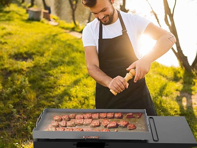 Upgrade Flat Top Griddle Replacement Top for Blackstone 28" Griddles 1517 1803 1924 1883, Steel Griddle Top Replacement for 28 Inch Blackstone with Rear Grease System & Handy Handle