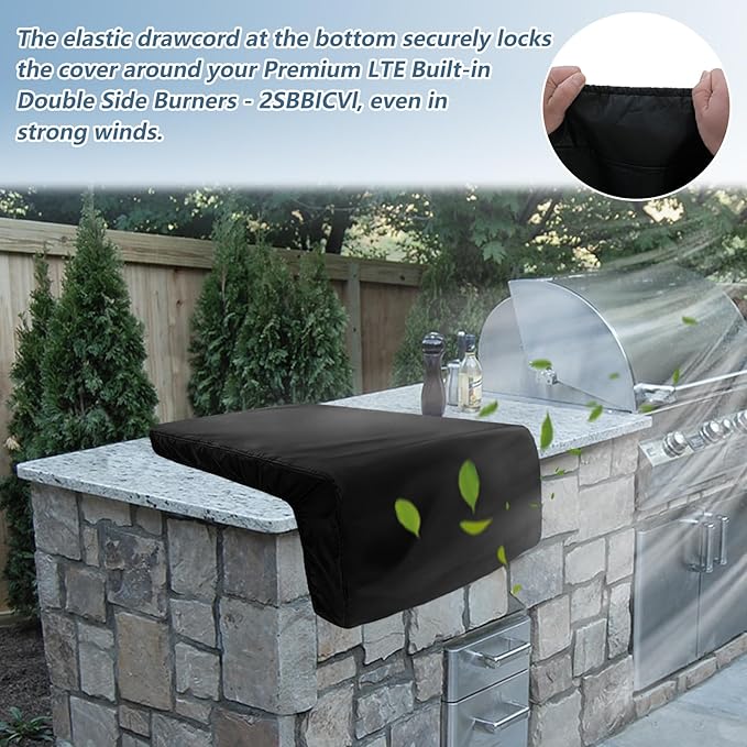Burner Cover for Blaze Premium LTE 30-Inch Built-in Natural Gas Griddle,Heavy Duty 600D Waterproof Burner Cover with Plush Lining,Suitable 29''L x 30''W x 14''H,Black