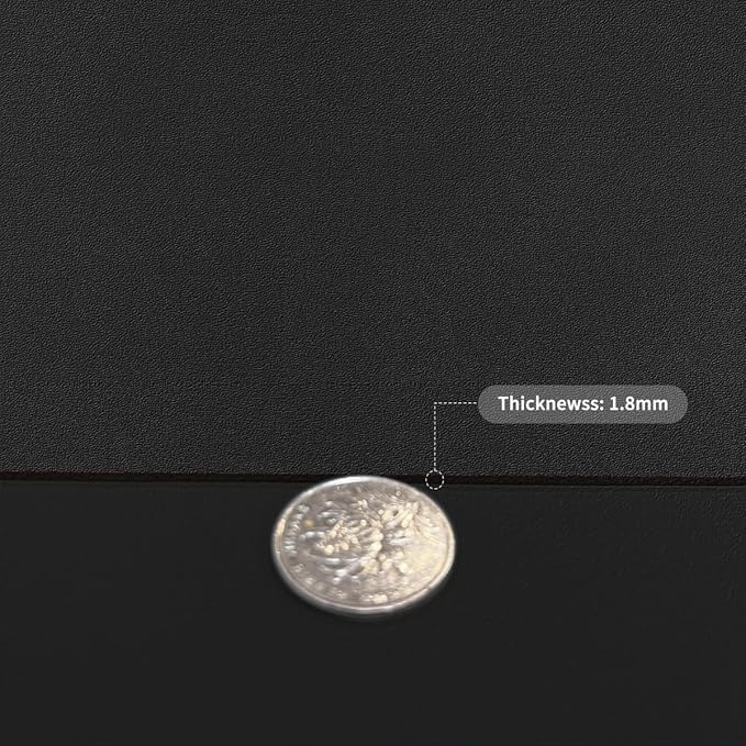Leather Table Cover,1.8mm Thick,24x24 Inch Table Protector,Table Cover Protector,Table Top Protector,Table Protector Pad.(Black+Black,24x24)