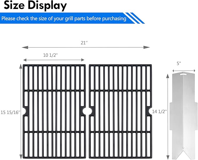 70-01-634 DGF350CSP Grill Grates Heat Tents Replacement Parts for Dyna Glo Cooking Grate DGF350CSP-D DGF350SNP DGF350SNP Heat Shield 70-01-635 Grid Grates Heat Plate Dyna-glo 2 Burenr Grill Parts