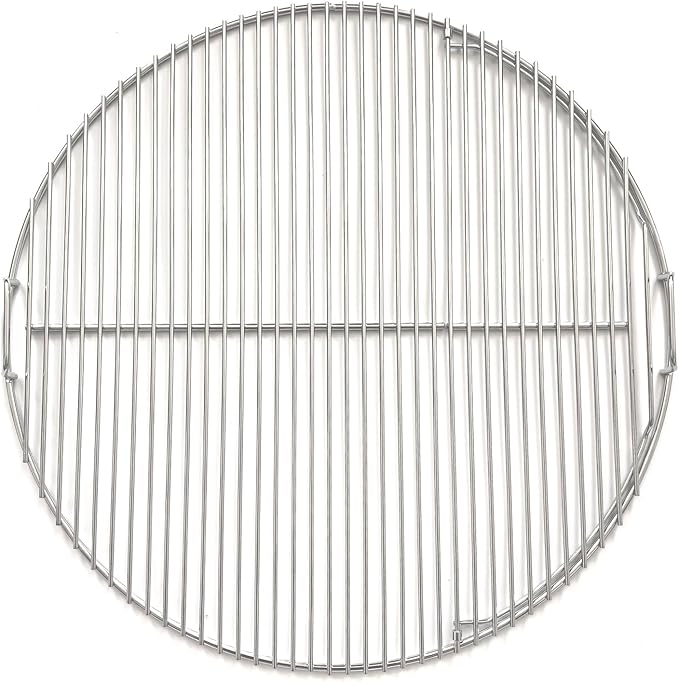 Upgraded Hinged Grill Grate 21.5 inch Replacement Compatible with Weber Charcoal Grills, Stainless Steel 304, 2-Zone Cooking Grate, Large Opening, Easy Spin Tailgating & Backyard Cooking