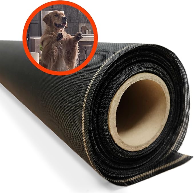 Pet & Weather Resistant Insect Screen - 17/14 Super Screen (72 in x 25 ft) - Mesh Screen for Patio Porch Pool Cage & Lanai - Replacement Screen Roll, Black - Dog & Cat Proof Screens for Windows