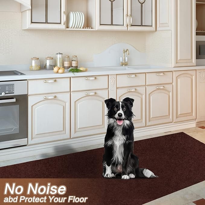 4' x 74' Runner Rugs with Rubber Backing, Indoor Outdoor Utility Carpet Runner Rugs, Chocolate Brown, Can Be Used as Aisle for The RV and Boat, Laundry Room and Balcony