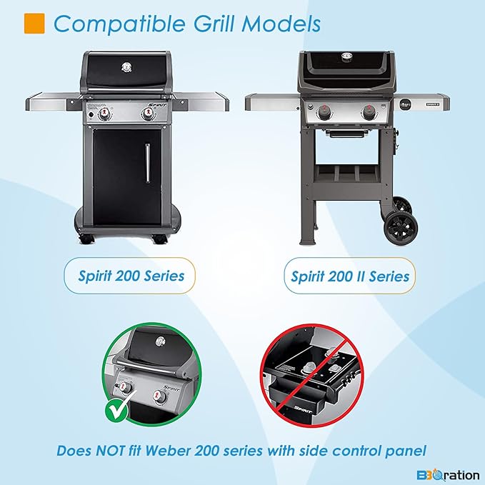 7637 17.5" Grill Grates Replacement for Weber Spirit I & II 200 Series, for Weber Spirit Grill Grates, Spirit 210, GS4 Spirit II 200 for Weber Spirit II Grill Parts, Cast Iron Grill Grates