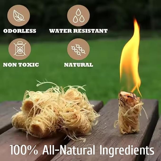 Fire Starter - Easy to Ignite, 300 pcs XXL Odorless Natural Fire Starters for Wood Stove & Fireplace,Indoor & Outdoor Fire Pit, Firestarter for Grill, BBQ, Campfires, Chimney Charcoal, Tumbleweeds