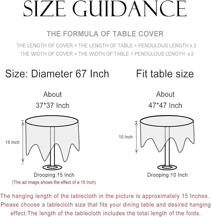 patdrea Designer Green French Table Cloth for Round Table,Vintage Italian Floral Country Linen Breathable Tablecloth,Cover for Kitchen Dining,Christmas,Thanksgiving,Diameter 67"-Tree Life