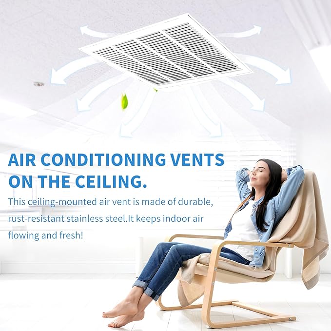 20 x 20 Return Air Grille [Duct Opening Size],Return Air Vent Cover for Wall Or Ceiling,Steel Return Air Filter Grilles Removable Face/Door for 1 Inch Filters (20"W x 20"H [Duct Opening])