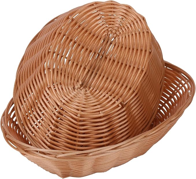 22 Pack 9 Inches Oval Wicker Bread Basket, Woven Serving Basket, Wicker Fruit Baskets for Table, Restaurants, kitchen, Party (9.06 x 5.91 x 2.56 Inch)